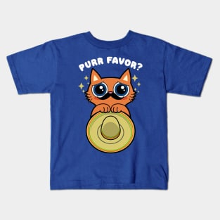 Purr Favor Funny Cute Mexican Cat Meme Gift For Cat Lovers Kids T-Shirt